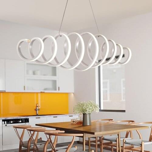 Modern Acrylic LED Creative Pendant Light Bar Cafe Restaurant Hanging Pendant Fixture Living Room Home Decoration 110-220V