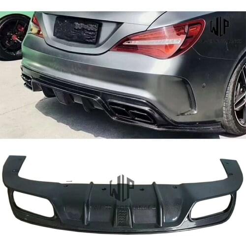 W117 CLA200 CLA45 High quality Carbon fiber Rear diffuser lip with LED lights For Mercedes-Benz cla 45 CLA250 Car boby kit 16-UP