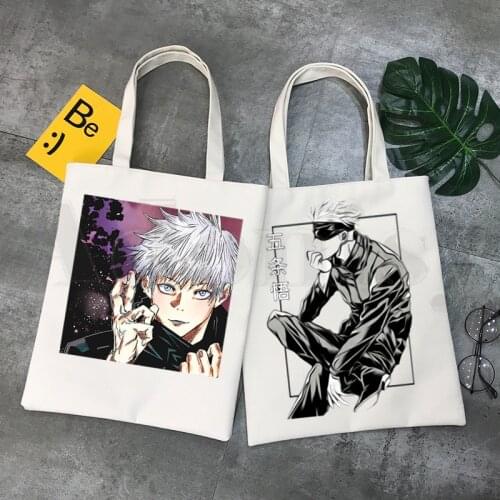 Anime Jujutsu Kaisen Gojo Satoru Yuji Itadori Handbags Shoulder Bags Casual Shopping Girls Handbag Women Elegant Canvas Bag