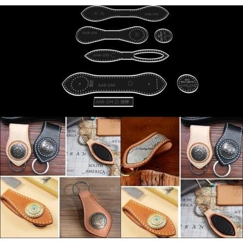 1Set DIY leather craft Keychain pendant sewing pattern Acrylic template