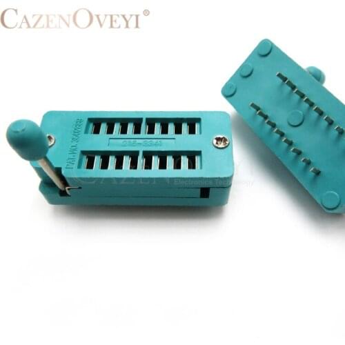 1pcs/lot 14 16 18 20 24 28 32 40 P Pin 2.54 MM Green DIP Universal ZIF IC Socket Test Solder Type IC lock seat zif socket