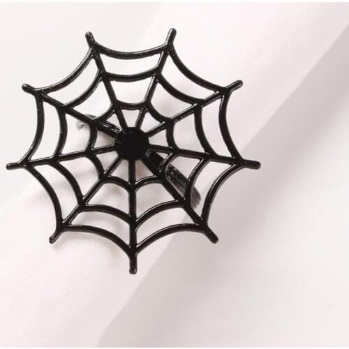 10pcs Halloween ghost festival table accessories spider web napkin buckle spider napkin ring tissue ring