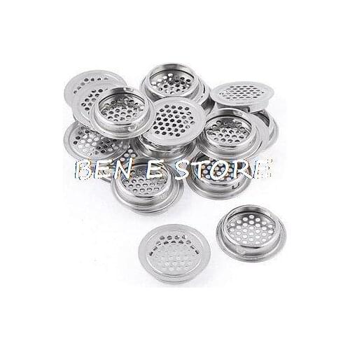 20pcs Office Round Metal Air Vent Hole Ventilation Louver 35mm Dia Botton 43mm Upper Diameter