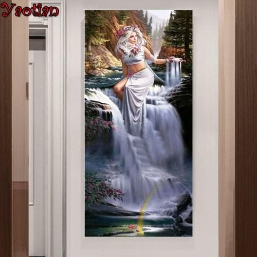 Full Square Round Diamant painting Fantasy art beauty waterfall scenery 5D DIY Diamond Painting Diamond Mosaic Hobbies And Craft
