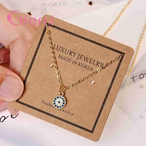 Shiny Top Quality 925 Sterling Silver /Gold Color Necklace Trendy Round Zircon Pendant New for Women Girls Wedding Bridal