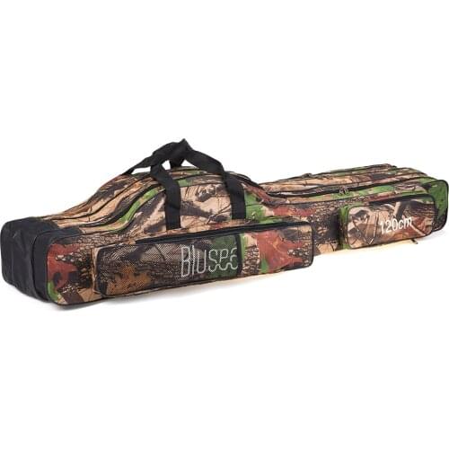 Blusea 120cm/150cm 3 Layers Fishing Bag Portable Folding Fishing Rod Reel Bag Fishing Tackle Carry Bag Case Travel Storage Bag