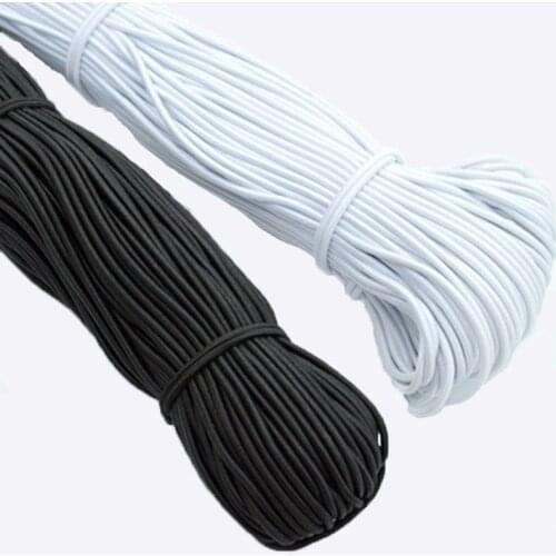 Black/White High-Quality 10M/Lot 1/2/3/4mm Round For Sewing Garment Accessories Elastic Band Stretch rubber DIY Accessories