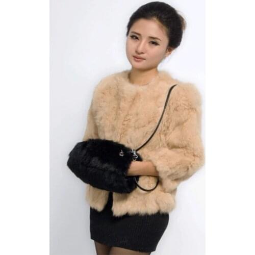 Handbags real fur rabbit hair handbag 2019 new real fur bag fashion bunny bag hand sets of genuine warm hand clarinet dual-use b