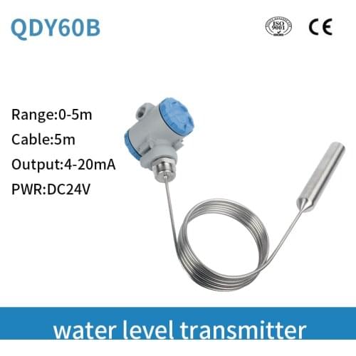 4-20mA output Submersible liquid level transmitter hydrostatic diesel fuel tank level sensor QDY60B 5m Range 5m cable