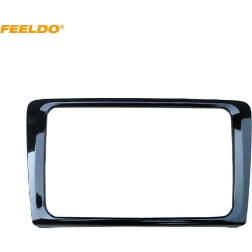 FEELDO Glossy Black Car 2DIN Dash Radio Stereo Fascia Frame For Volkswagen Santana 2013-2016 Refitting Panel Frame Installation