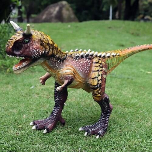 Carnotaurus Dinosaur Animal World Series Soft Rubber Action Figures Animal Model Collection Toys Children Decoration Gifts