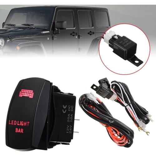 1set 40A DC12V 500W Car Fog Light Wiring Harness Kit Loom For LED Work Driving Light Bar Relay Switch Accessories