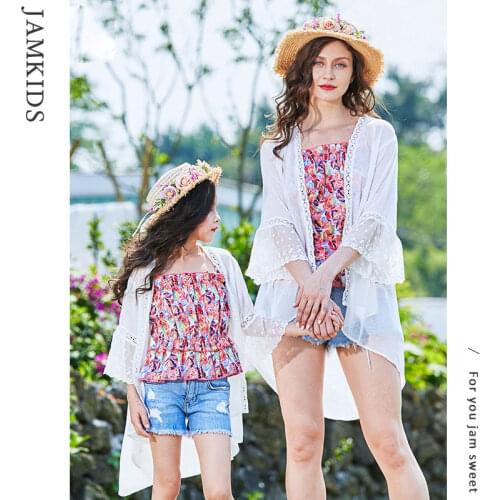 Mother & Daughter Mother Daughter Matching Clothes Sun Protection Clothing Beachwear Female Holiday Family Matching Clothes 106