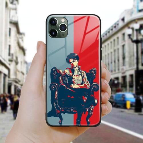 Shingeki No Kyojin AOT Rival Soft Silicone Glass Phone Case Cover Shell For iPhone SE 6 6s 7 8 Plus X XR XS 11 12 Mini Pro Max