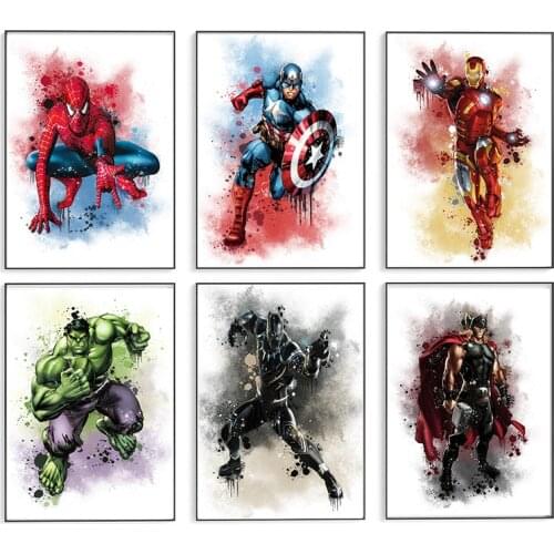 5D Diamond Painting Marvel Avengers Comic Super Hero Characters Diamond Embroidery Cross Stitch Kit Mosaic Home Decoration Gift