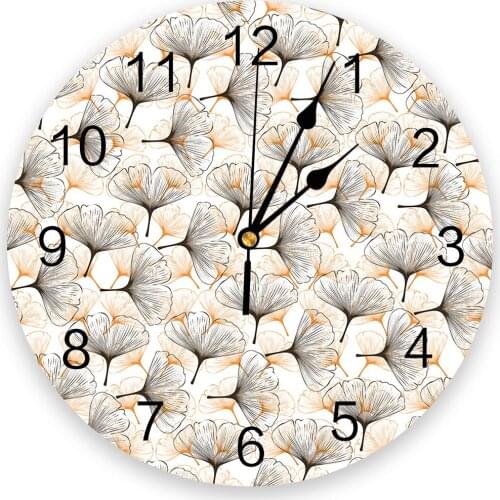 Abstract Ginkgo Leaf Plant 3D Wall Clock Modern Design Brief Living Room Decoration Kitchen Clock Art Wall Watch Home Decor