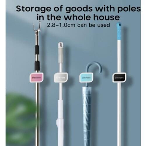 Bathroom Organizer Mop Broom Holder Wall Mounted Household Storage Broom Hanger Mop Hook Racks Kitchen Accessories Cocina