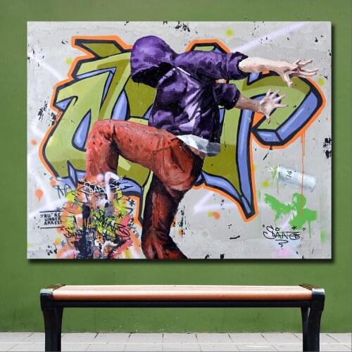 Printing Graffiti Art Youre-Under-Arrested Canvas Wall Pictures for Living Room Office Bedroom Modern Canvas Oil Painting