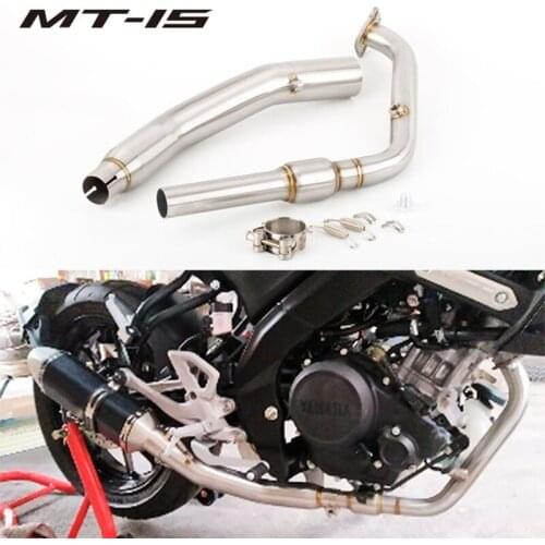 Motorcycle Front Exhaust Escape System Modifed Middle Link Pipe Slip On For Yamaha YZF MT-15 MT15 2020-2021 MT 15