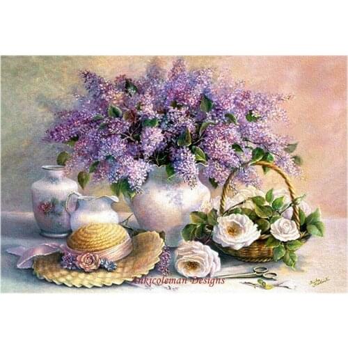 Full Embroidery Counted Cross Stitch Kits Needlework - Crafts 14 ct Aida DIY Arts Handmade Decor Oil painting - Lavender