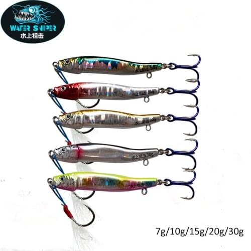 Water Sniper JIG Lure 7g 10g 15g 20g 30g Fishing Metal Baits With Feature Single Hook &Treble Hook for Saltwater Freshwater Fish