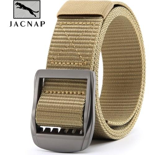 JACNAIP Tactical Nylon Mens Belt Army Leather Belts Automatic Adjustable Military Metal Buckle Belt for Men ремень мужской