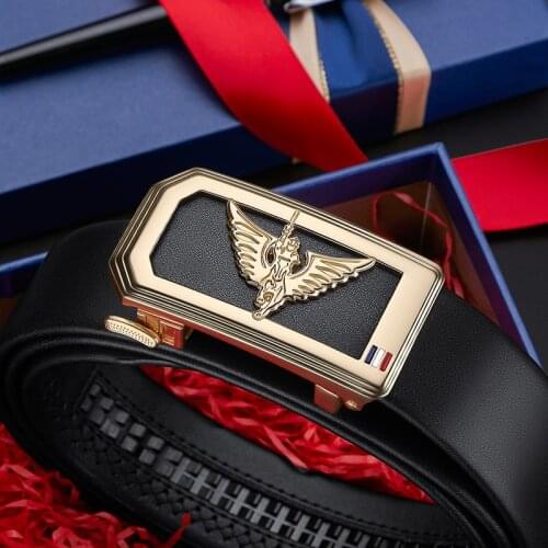 Luxury brand new mens leather automatic buckle mens middle-aged and young belt trend business casual pants belt