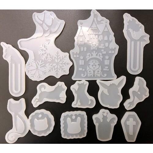Transparent Silicone Mould Resin Decorative Craft DIY Mermaid Cat Castle Unicorn Bookmark Type epoxy resin molds for jewelry