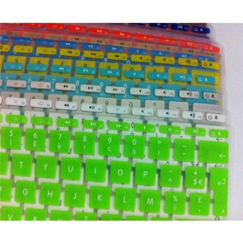 EU French Fonts Silicone Keyboard Cover 5PCS Skin Sticker Protector Protective Film For Macbook Air 11 11.6 New Arrival
