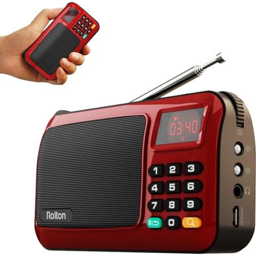 Rolton W405 FM Radio Stereo Receiver Portable Mini MP3 Speaker LED Display Support TF Card Headphone for Ipod phone