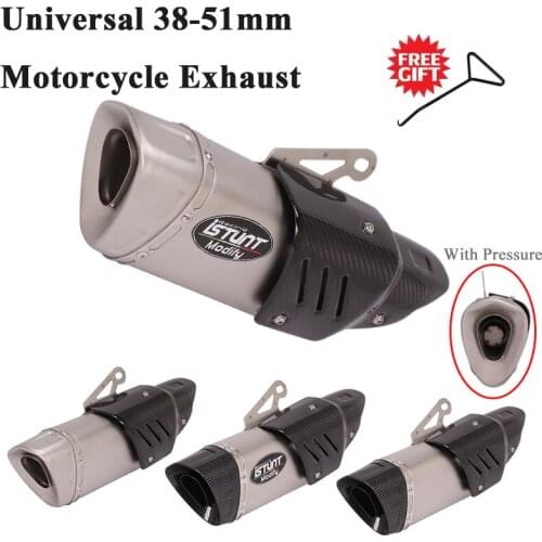 Universal Motorcycle Exhaust Escape With Pressure Modified Carbon Fiber Muffler DB Killer For R6 DUKE 690 MT-03 CB500R GSR750 R1