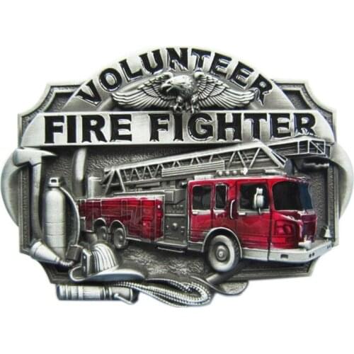 2pcs/lot Vintage 40mm Belt Buckle Hero Fire Fighters Volunteer Solid Metal Buckle Clip Fire