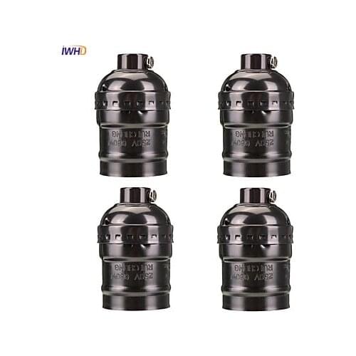 IWHD Diy Portalampada Vintage E27 Socket Lamp Base Industrial Lampholder Edison E27 Lamp Holder