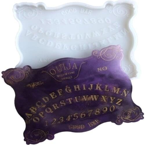 Mirror OUIJA Game Mat Epoxy Resin Mold Tray Serving Plate Silicone Mould DIY Crafts Ornaments Home Decorations Tool