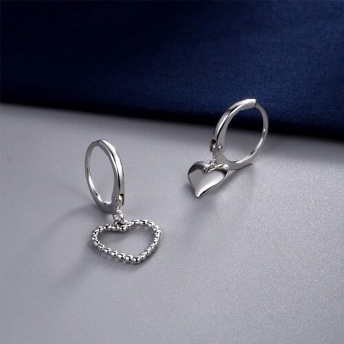 Parties Women Asymmetry Heart Temperament Hollow Trendy Hoop Earrings Ear Buckle Heart Earrings Women Jewelry