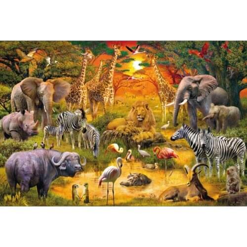 Animal party The wooden puzzle 1000 pieces ersion paper jigsaw puzzle white card adult childrens educational toys