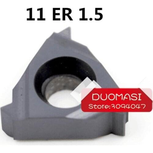 10PCS 11ER 1.5ISO ,Indexable Tungsten Carbide Threading Lathe Inserts for Threaded Lathe Holder,thread turning tool holders