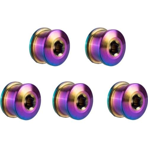 10 Titanium Crankset Bolts Chainring Nuts Chainwheel Screw For Mountain Bike