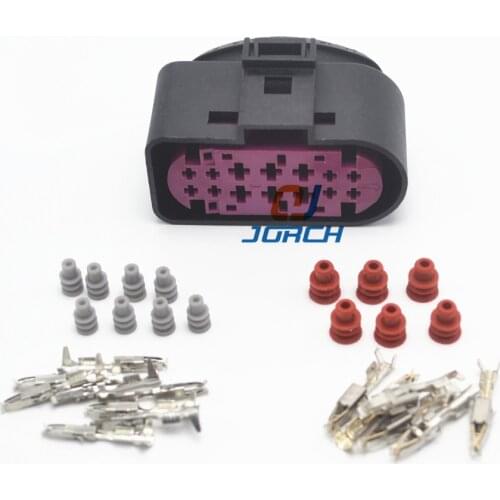 Free shipping 2sets 14pin 1.5mm 3.5mm xenon headlights plug 1J0973737 waterproof lamp-socket wire connector 1J0 973 737