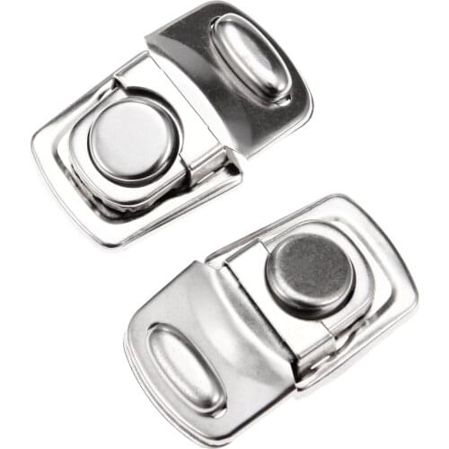 2Pcs Silver Bag Clasps Metal Box Lock Buckles Hasp Latch Jewelry Case Wine Gift Boxes DIY Handmade Bags 28*45mm/1.10*1.77inch