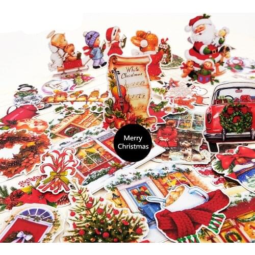 33PCS Christmas Stickers Crafts And Scrapbooking stickers kids toys book Decorative sticker DIY Stationery