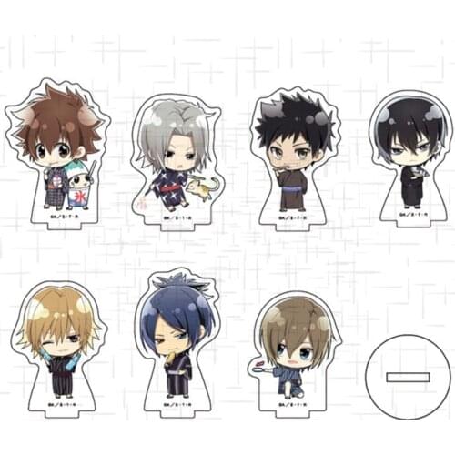 Anime HITMAN REBORN! Sawada Tsunayoshi Gokudera Hayato Q Version Acrylic Stand Figure Display Model Plate Tabletop Decor Toys