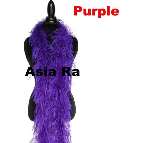 Asia Ra Wholesale 10meters/lot 2ply Cheap Fashion Dyed Purple Ostrich Feathers Boa 22 colors available