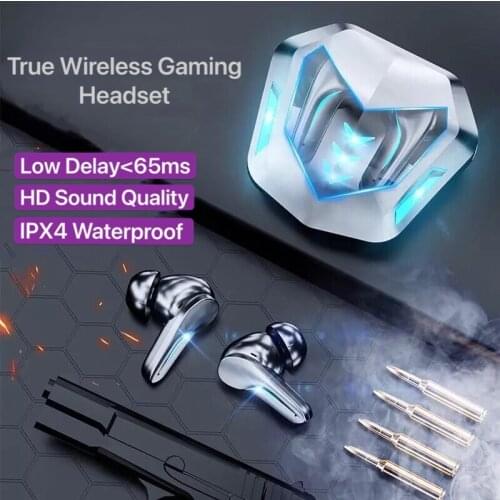 TWS Wireless Bluetooth-compatible Headset HD Stereo Waterproof Low Delay Gaming Sports Earphones Noise Cancelling Gamer Earbuds