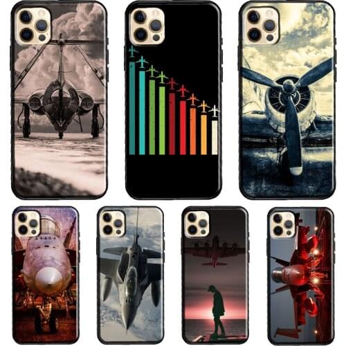 Aircraft Plane Soft Case For iPhone 12 Pro Max Mini X XR XS Max SE 2020 8 7 Plus 11 Pro Max Phone Cover