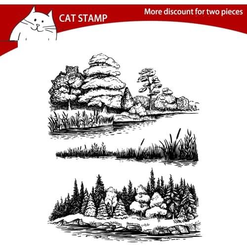 Nice Scenery Cutting Dies Clear Stamps For Scrapbooking Card Making Photo Album Silicone Stamp DIY Decorative Crafts