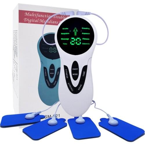 Two Channel Tens Unit Electric Body Therapy Massage Pain Relief Electronic Muscle Stimulator Digital Therapy Machine Body Relax