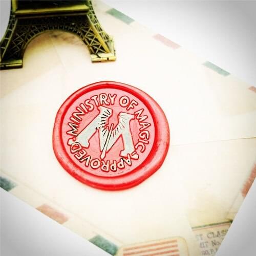 Exquisite Seal Wax stamp Magic Department Badge Wax Seal Stamp Brass Head + Rosewood Handle or Box Cover