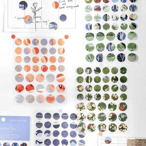 Journamm 42pcs/pack Cute Dot Mark Stickers for Scrapbooking Deco Junk Journal Aesthetic Creative Stationery DIY Sealing stickers