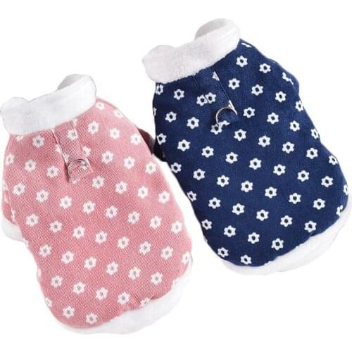 Floral French Bulldog Terrier Costume Outfit Warm Two Feet Coat For Small Dog Puppy Winter Warm Cat Clothes Cheap Pet Jackets